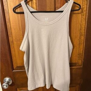 GAP Women's Beige Ribbed Tank Top